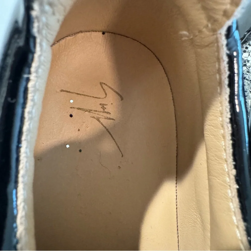 Giuseppe Zanotti Kids Black Gold Glitter Low Top Zipper Sneakers Size‎ 32